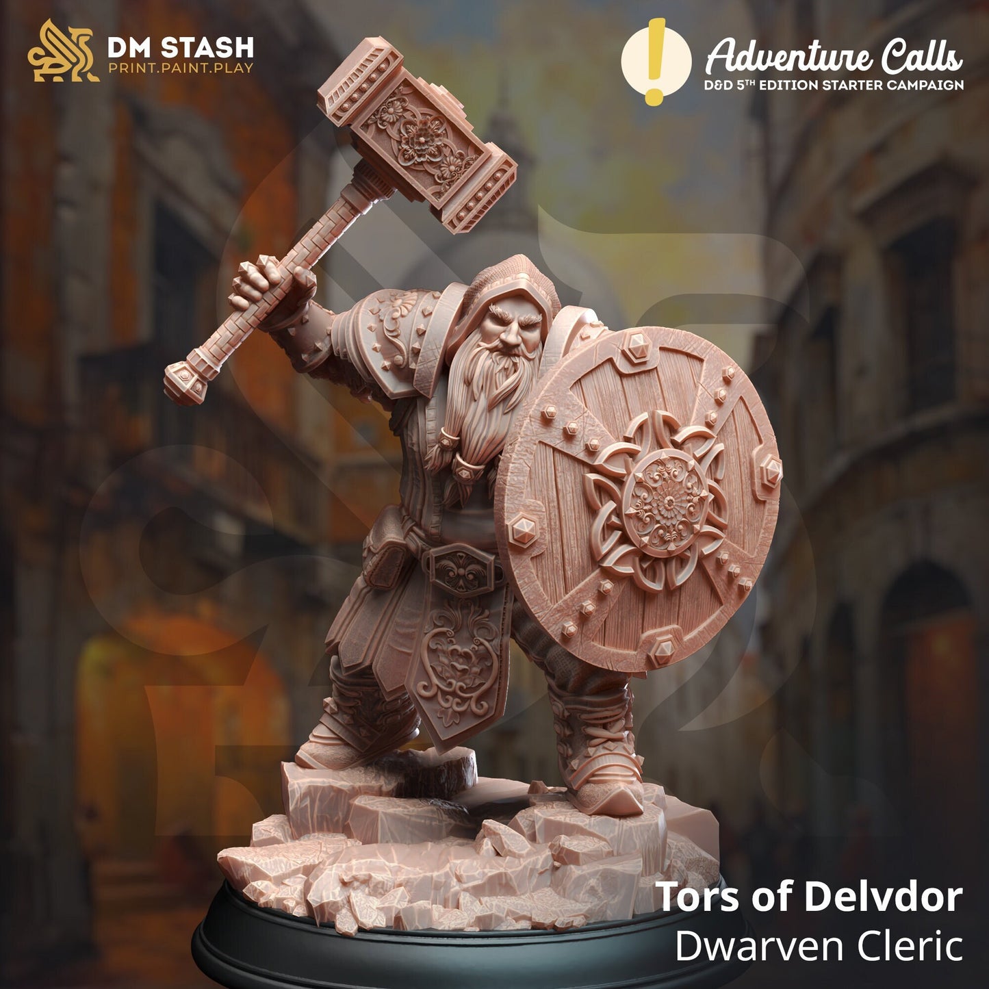 Tors of Delvdor - Dwarven Cleric | 32mm / 75mm Scale | DM Stash