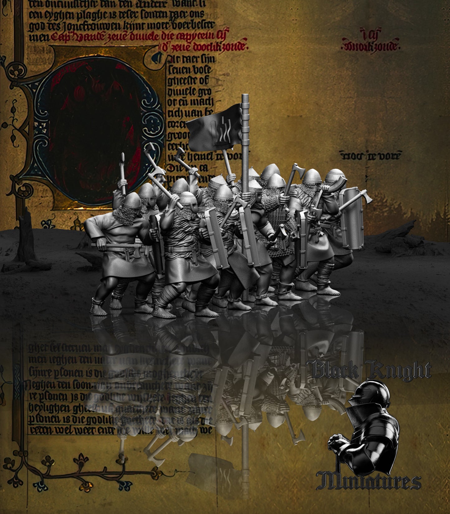 13th Century Lithuanian Axemen | 28mm Scale | Black Knight Miniatures