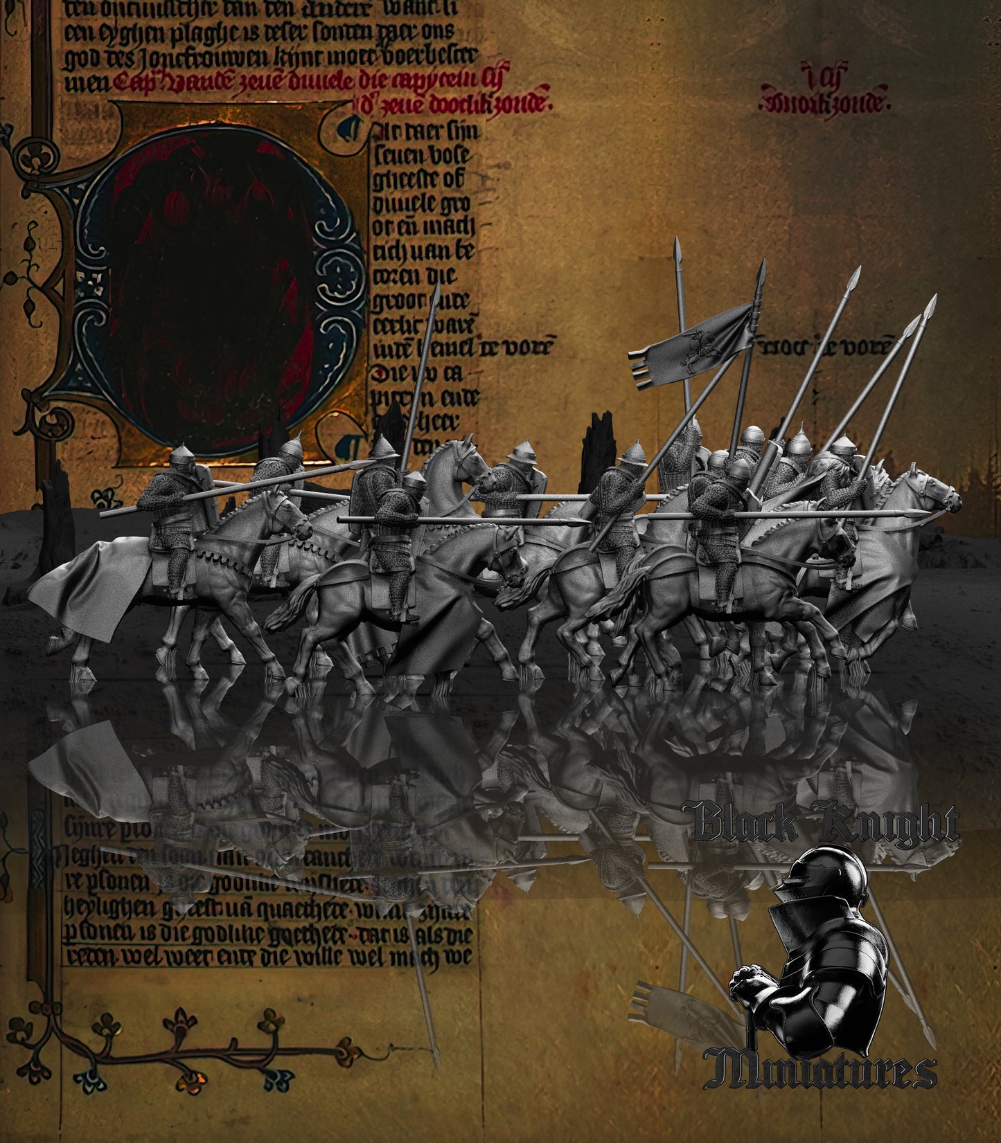 13th Century Mounted Lithuanian Nobles | 28mm Scale | Black Knight Miniatures