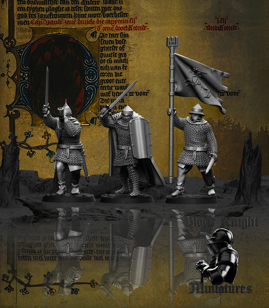 13th Century Lithuanian Warriors Command Group | 28mm Scale | Black Knight Miniatures