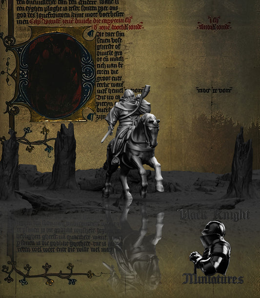 13th Century Teutonic Sergeants Mounted Command Group | 28mm Scale | Black Knight Miniatures