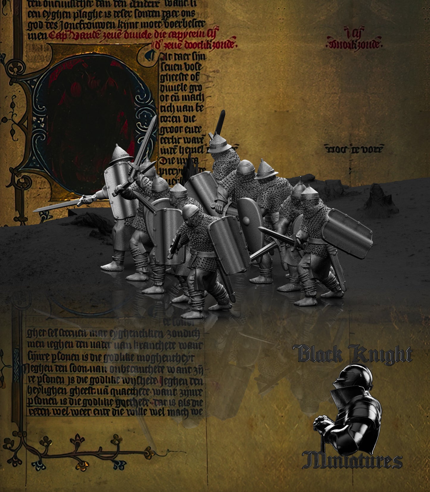 13th Century Lithuanian Warriors x10 | 28mm Scale | Black Knight Miniatures