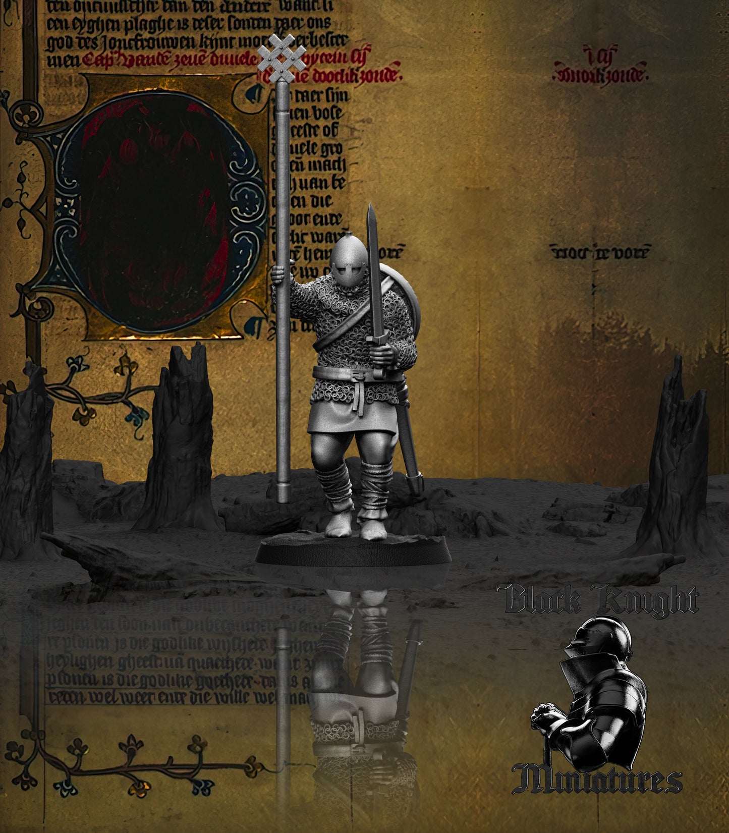 13th Century Prussian Archers Command Group | 28mm Scale | Black Knight Miniatures
