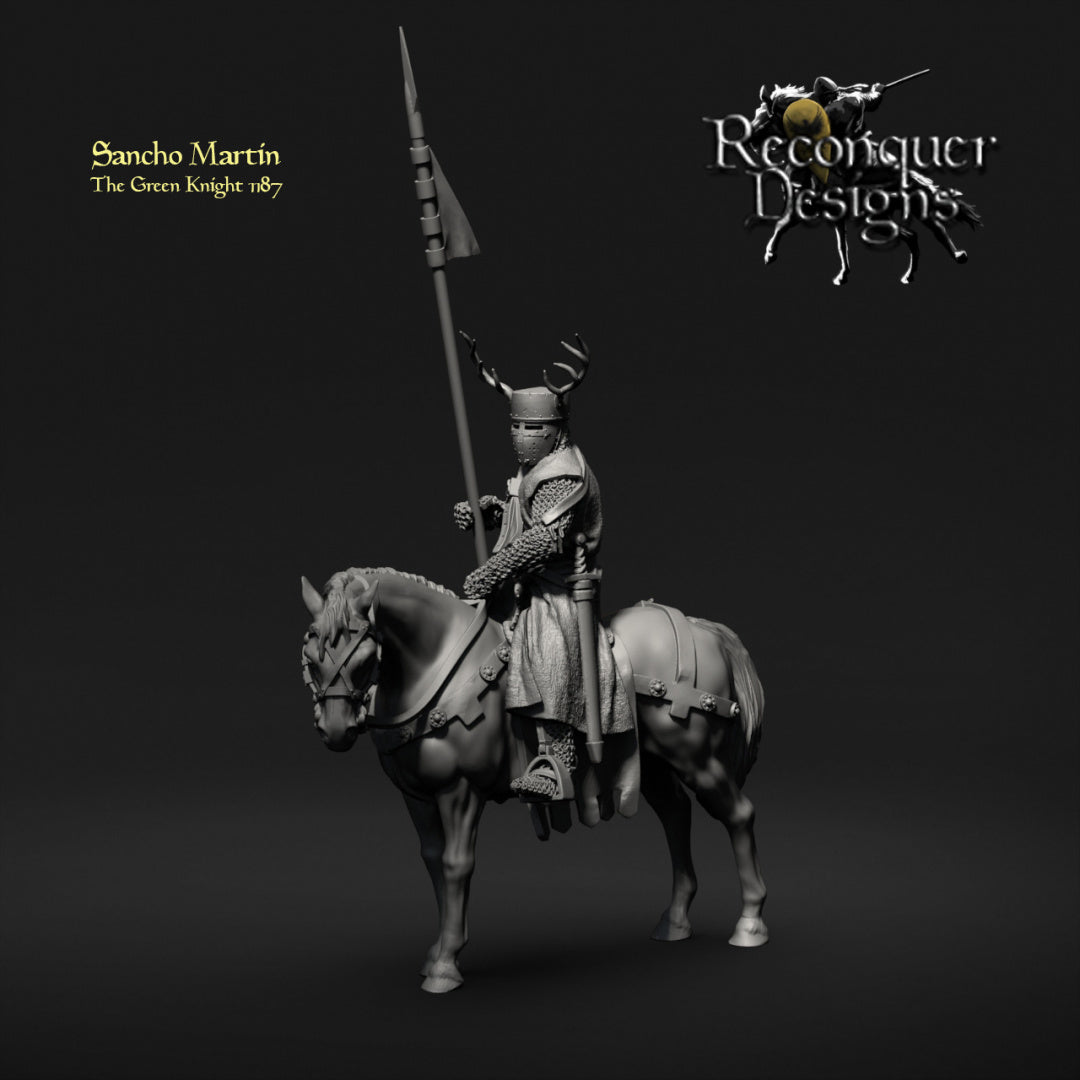Sancho Martin, The Green Knight 1187 - Mounted | 28mm Scale | Reconquer Designs