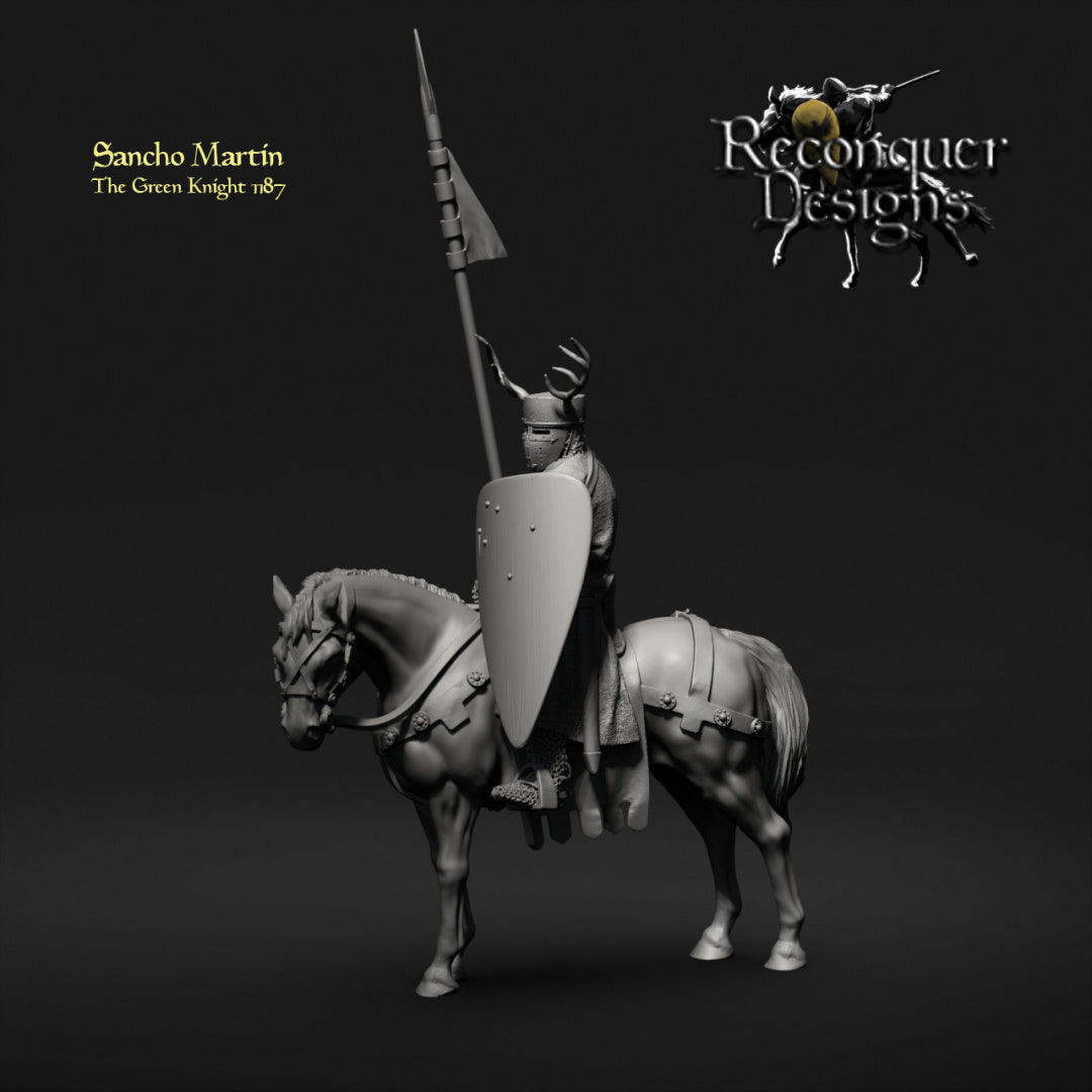Sancho Martin, The Green Knight 1187 - Mounted | 28mm Scale | Reconquer Designs