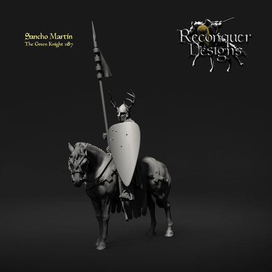 Sancho Martin, The Green Knight 1187 - Mounted | 28mm Scale | Reconquer Designs