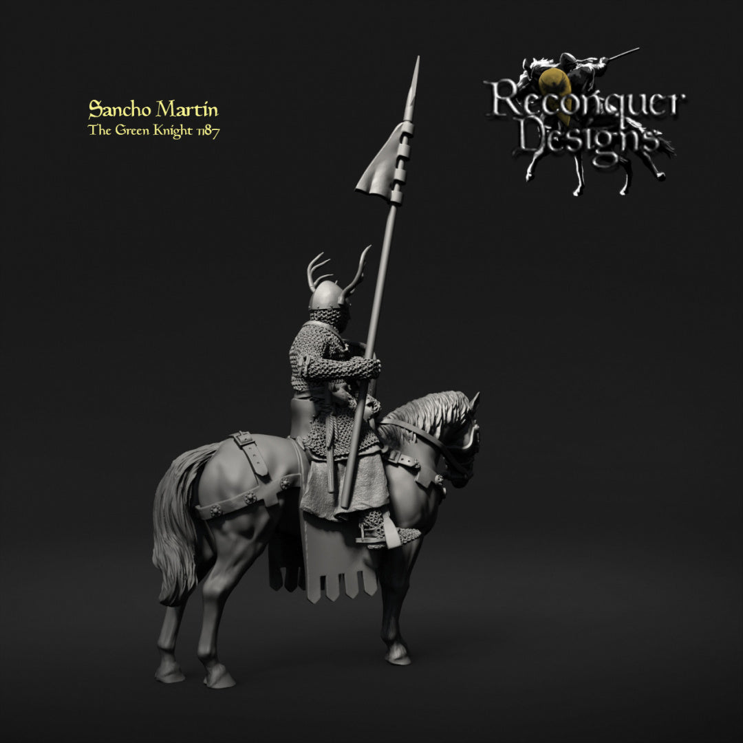 Sancho Martin, The Green Knight 1187 - Mounted | 28mm Scale | Reconquer Designs