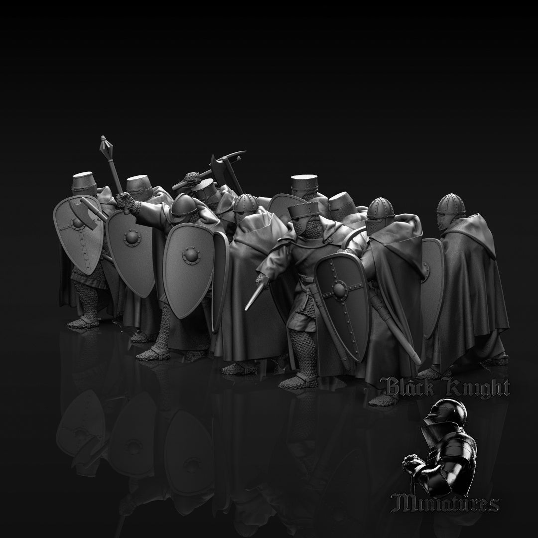 13th Century Teutonic Knights "A" | 28mm Scale | Black Knight Miniatures