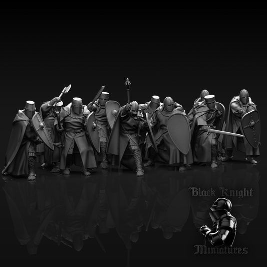 13th Century Teutonic Knights "A" | 28mm Scale | Black Knight Miniatures