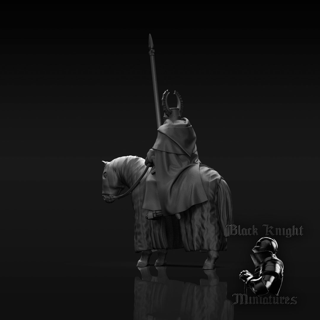 13th Century Mounted Teutonic Commander | 28mm Scale | Black Knight Miniatures