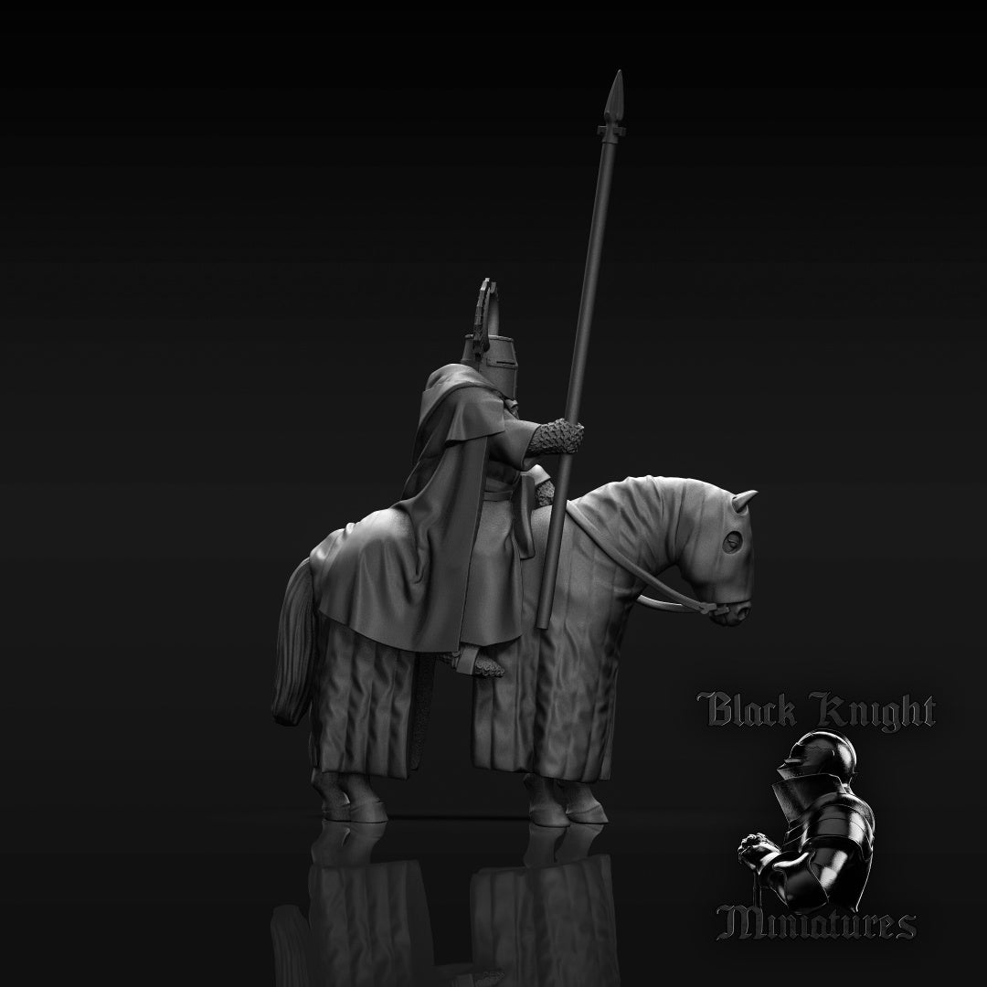 13th Century Mounted Teutonic Commander | 28mm Scale | Black Knight Miniatures