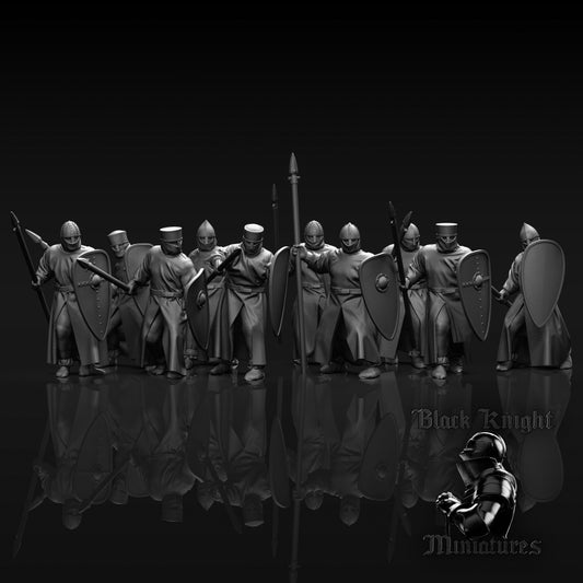 13th Century Teutonic Sergeants | 28mm Scale | Black Knight Miniatures