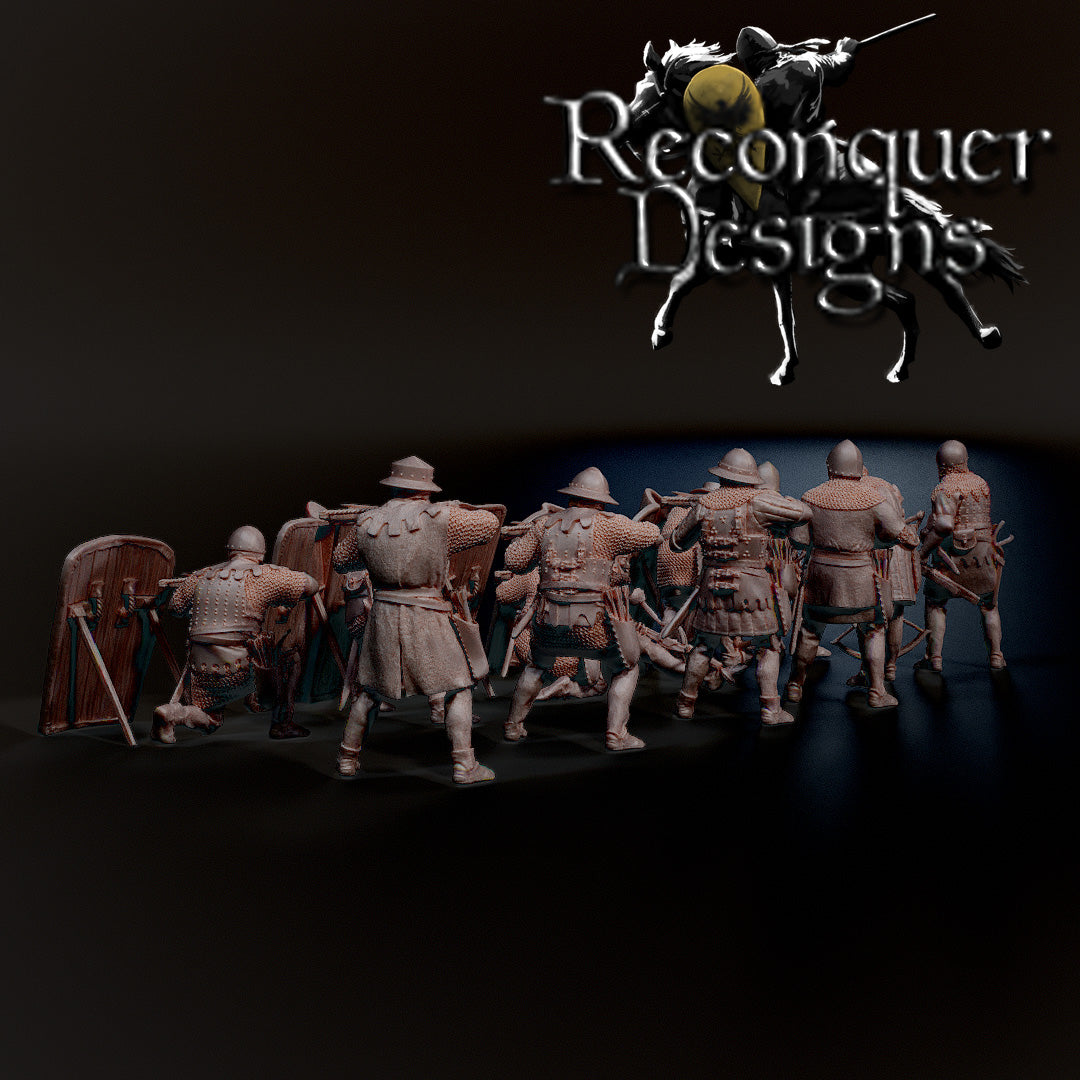 14th - 15th Century Heavy Crossbowmen | 28mm Scale | Reconquer Designs