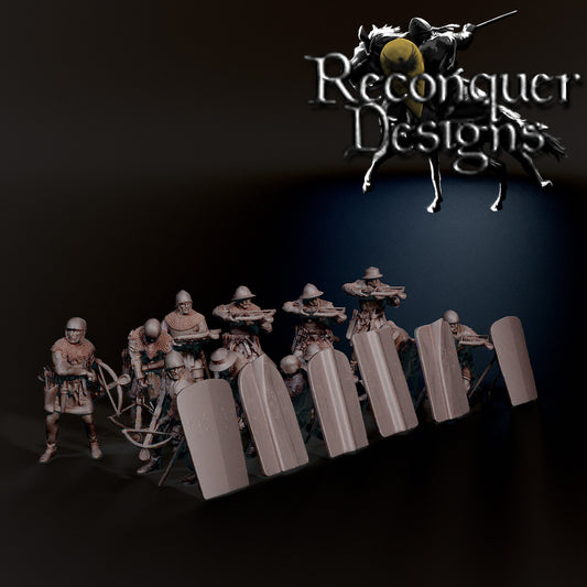 14th - 15th Century Heavy Crossbowmen | 28mm Scale | Reconquer Designs