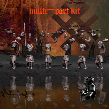 13th Century Baltic Levy | Muliti-part / Modular | 28mm Scale | Black Knight Miniatures