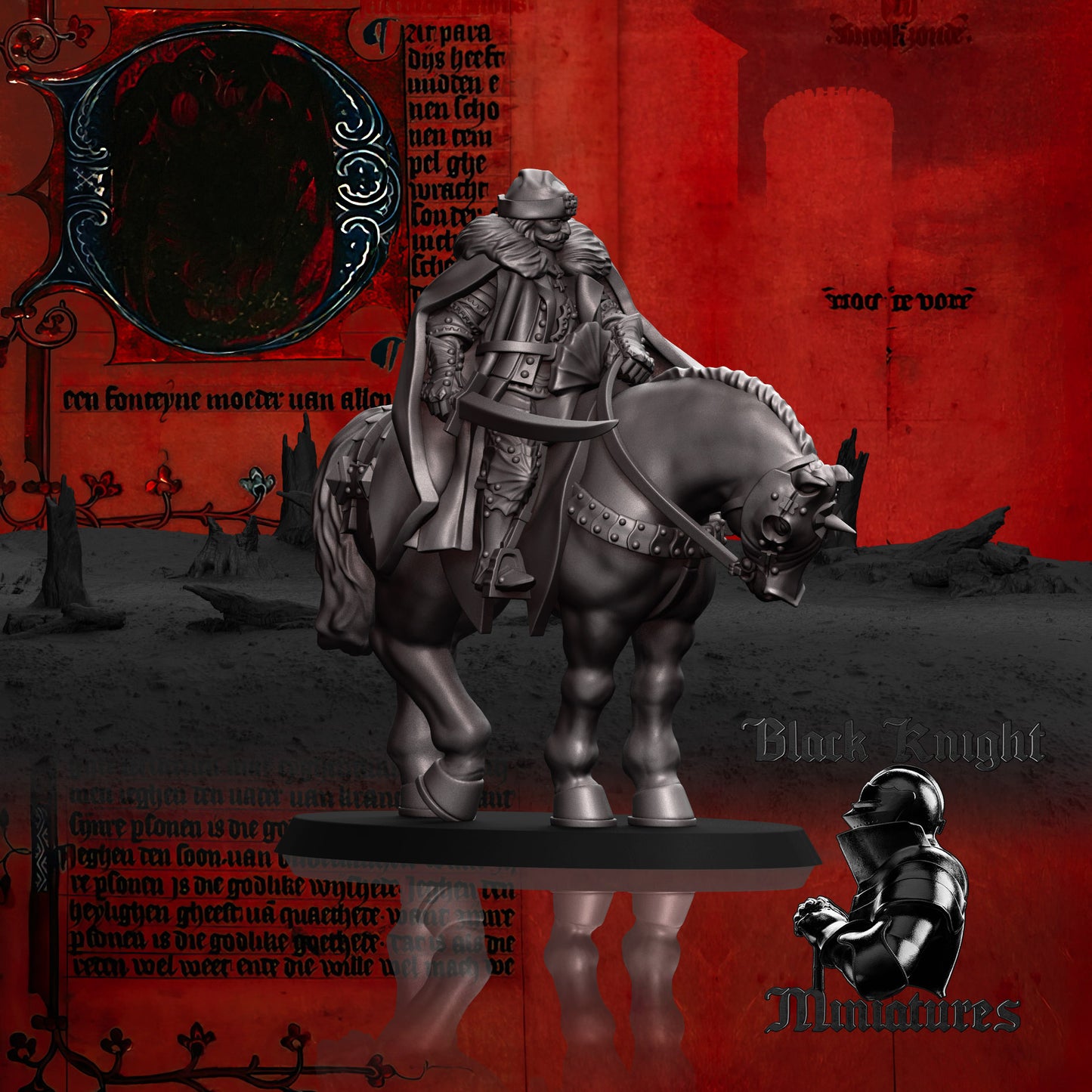 15th Century Mounted Vlad Tepes (Vlad the Impaler) | 28mm Scale | Black Knight Miniatures