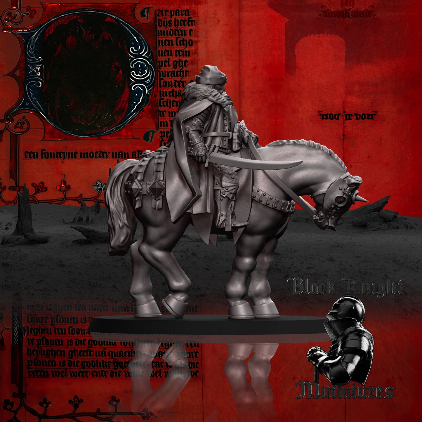 15th Century Mounted Vlad Tepes (Vlad the Impaler) | 28mm Scale | Black Knight Miniatures