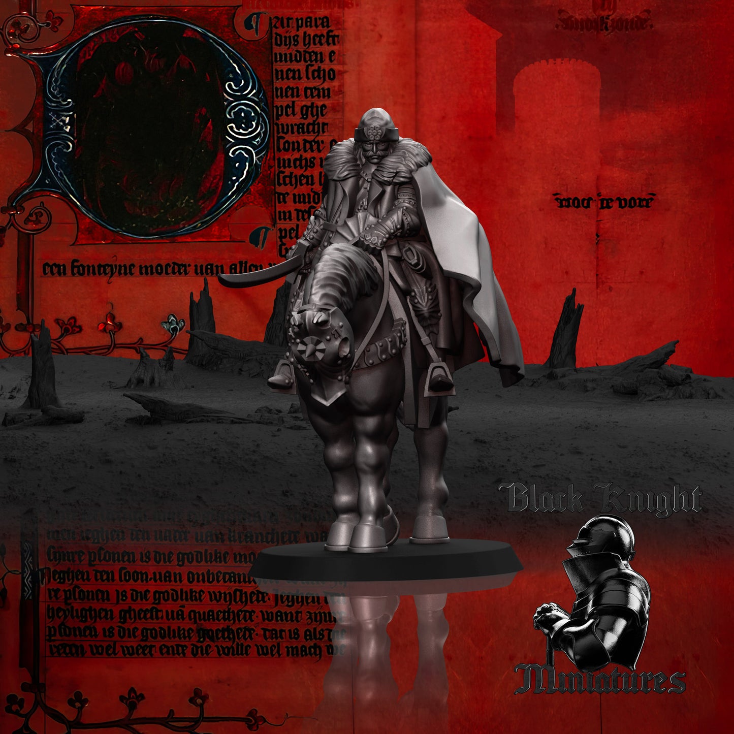 15th Century Mounted Vlad Tepes (Vlad the Impaler) | 28mm Scale | Black Knight Miniatures