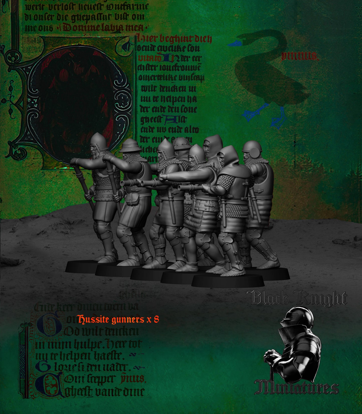 15th Century Hussite Gunners | 28mm Scale | Black Knight Miniatures