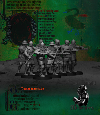 15th Century Hussite Gunners | 28mm Scale | Black Knight Miniatures