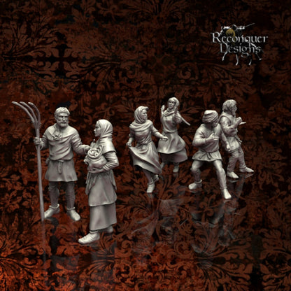 Villagers Set "A" | 28mm Scale | Reconquer Designs