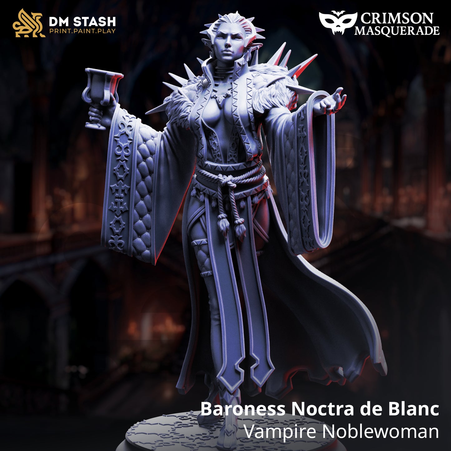 Baroness Noctra de Blanc - Vampire Noblewoman | 32mm / 75mm Scale | DM Stash