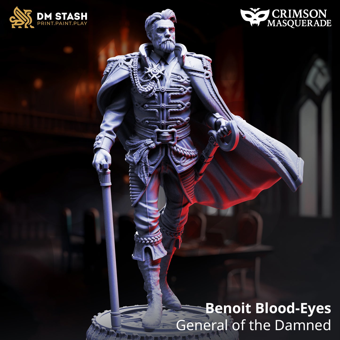 Benoit Blood-Eyes - General of the Damned  | 32mm / 75mm Scale | DM Stash