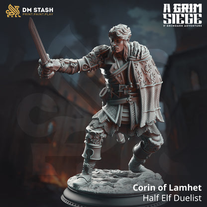 Corin of Lamhet - Half Elf Duelist | 32mm / 75mm Scale