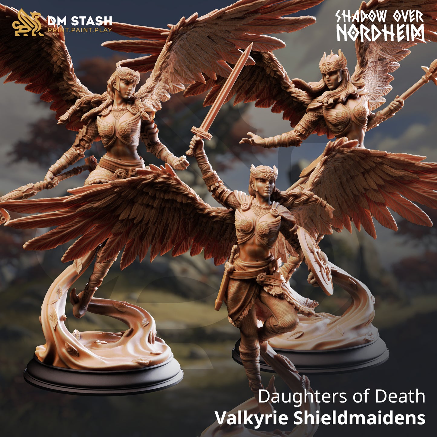 Daughters of Death - Valkyrie Shieldmaidens | 32mm / 75mm Scale | DM Stash
