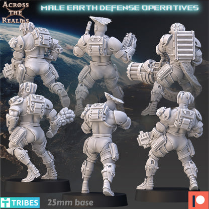 Male Earth Defense Operatives  | 32mm Scale | Across the Realms