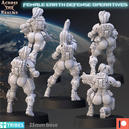 Female Earth Defense Operatives  | 32mm Scale | Across the Realms