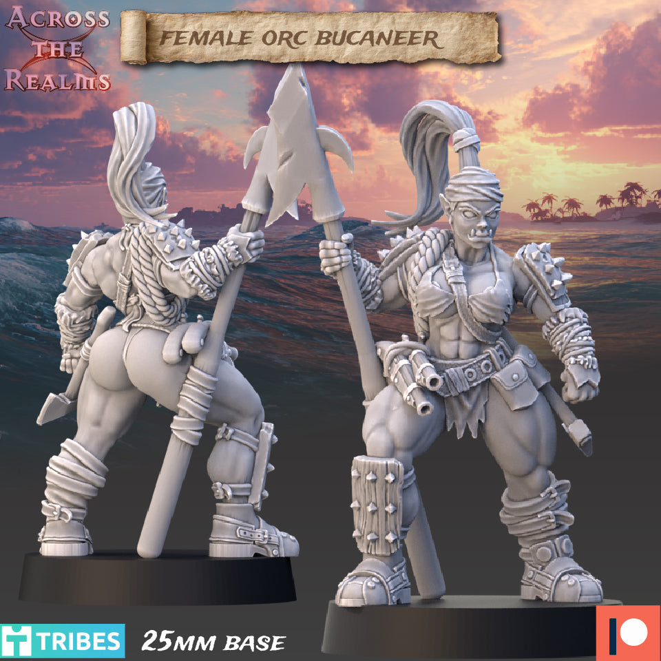 Female Orc Buccaneer | 32mm Scale | Across the Realms