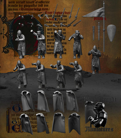 13th Century Teutonic Knights "B" | 28mm Scale | Black Knight Miniatures