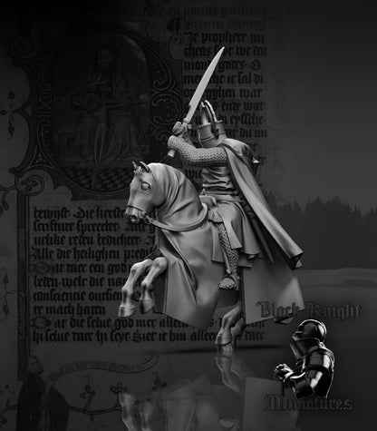 13th Century Mounted Teutonic Marshall | 28mm Scale | Black Knight Miniatures
