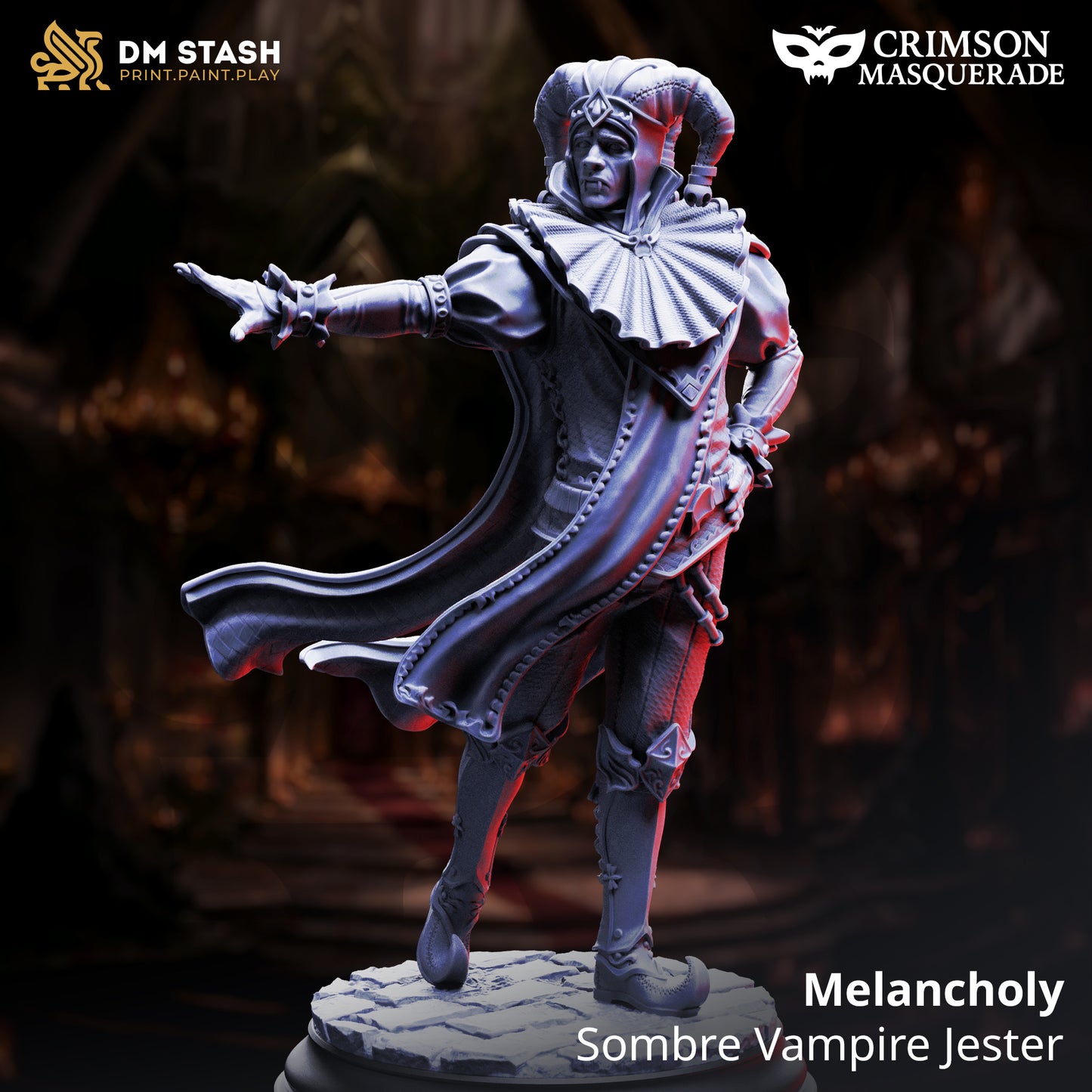 Melancholy - Sombre Vampire Jester | 32mm / 75mm Scale | DM Stash