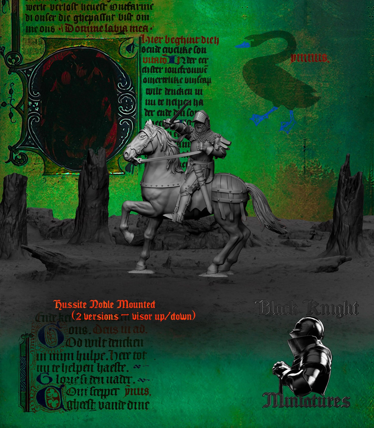 15th Century Hussite Mounted Noble | 28mm Scale | Black Knight Miniatures