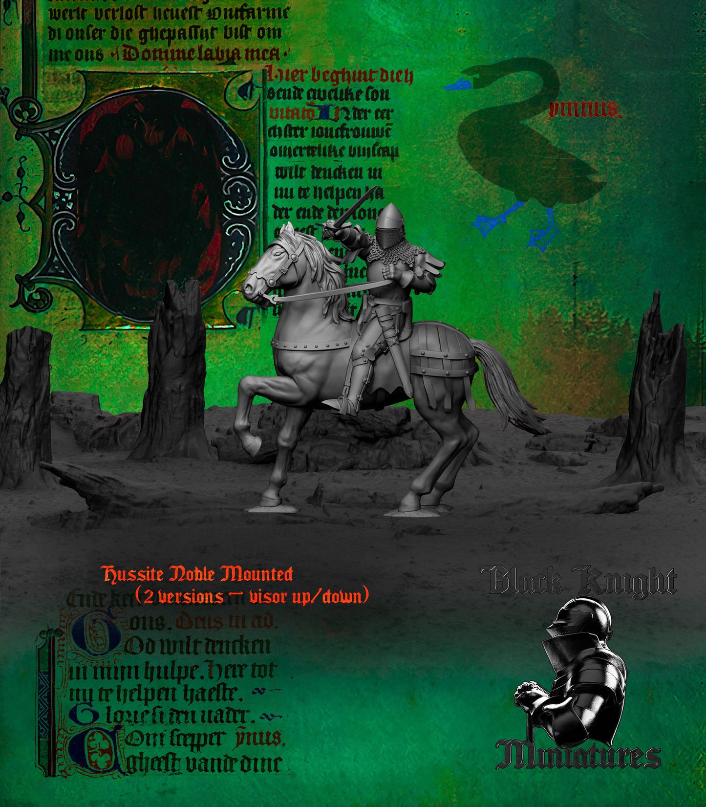 15th Century Hussite Mounted Noble | 28mm Scale | Black Knight Miniatures