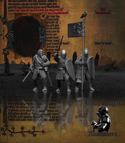 13th Century Polish Infantry Command Group | 28mm Scale | Black Knight Miniatures