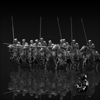 13th Century Mounted Polish Knights | 28mm Scale | Black Knight Miniatures