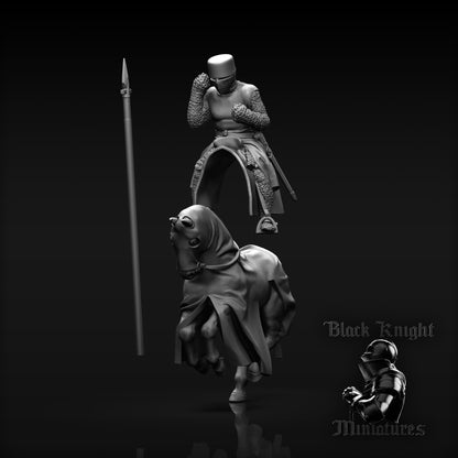 13th Century Mounted Polish Knights | 28mm Scale | Black Knight Miniatures