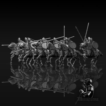 13th Century Prussian Mounted Warriors | 28mm Scale | Black Knight Miniatures