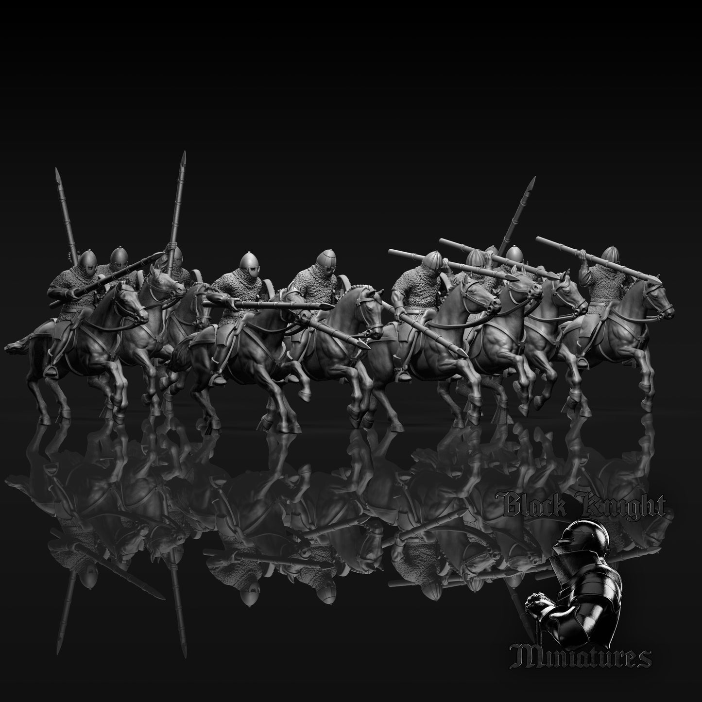 13th Century Prussian Mounted Warriors | 28mm Scale | Black Knight Miniatures