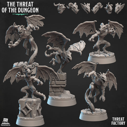 Animated Gargoyles | The Threat of the Dungeon | 28mm Scale | Threat Factory