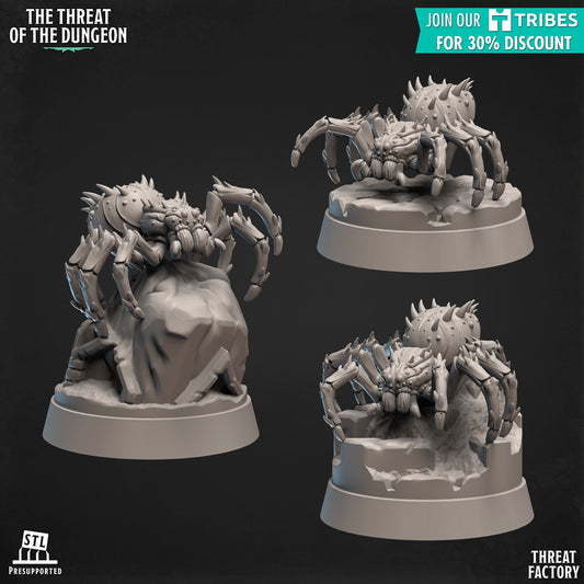 Giant Wolf Spiders | The Threat of the Dungeon | 28mm Scale | Threat Factory