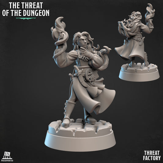 Human Sorcerer | The Threat of the Dungeon | 28mm Scale | Threat Factory