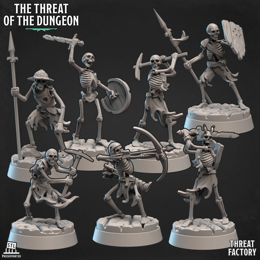 Skeletons | The Threat of the Dungeon | 28mm Scale | Threat Factory