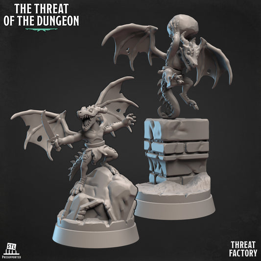 Winged Kobolds | The Threat of the Dungeon | 28mm Scale | Threat Factory