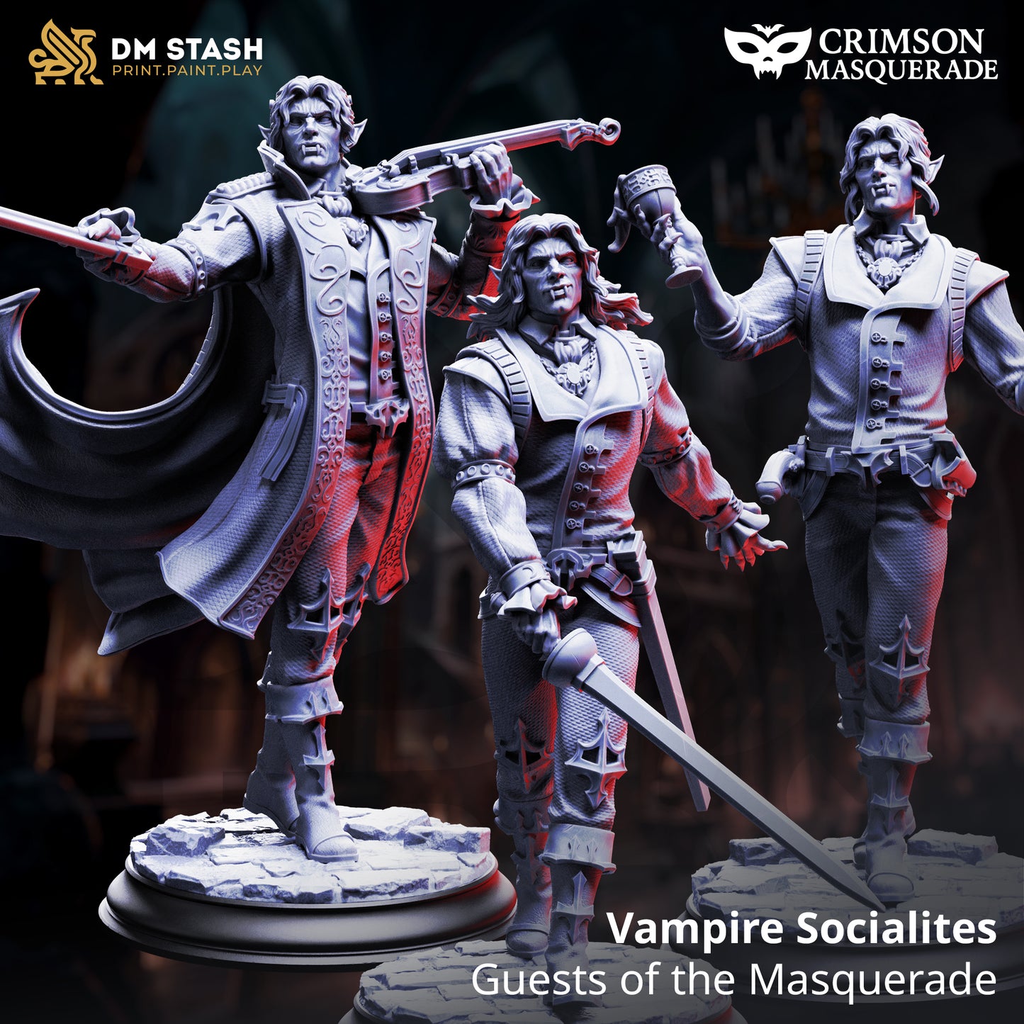 Vampire Socialites - Guests of the Masquerade | 32mm / 75mm Scale | DM Stash
