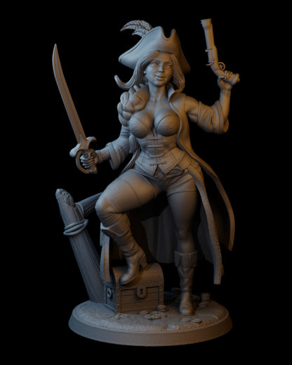 Pirate Captain Aria | 35mm / 75mm | Hold My Miniatures