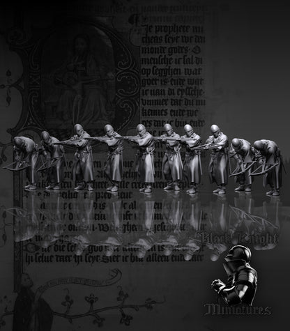 13th Century Teutonic Crossbowmen | 28mm Scale | Black Knight Miniatures